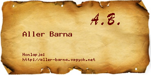 Aller Barna névjegykártya